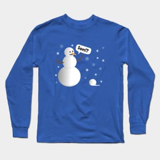 Funny Cartoon Father Snowman Mistakes a Snowball for His Son Long Sleeve T-Shirt